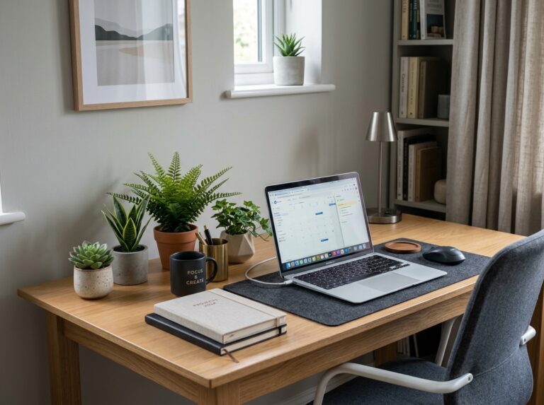 desk artificial plants